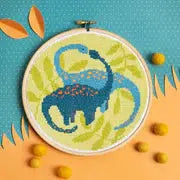 Diplodocus Cross Stitch Kit-Cross Stitch-Hawthorn Handmade-Acorns & Twigs