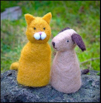 Finger Puppets Felting Kit - Starter Kit-Needle Felting-WoolPets-Acorns & Twigs