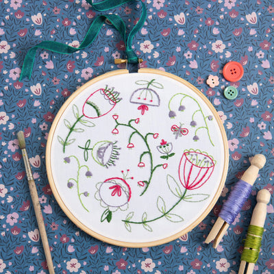 Folk Blossom Embroidery Kit-Embroidery-Hawthorn Handmade-Acorns & Twigs