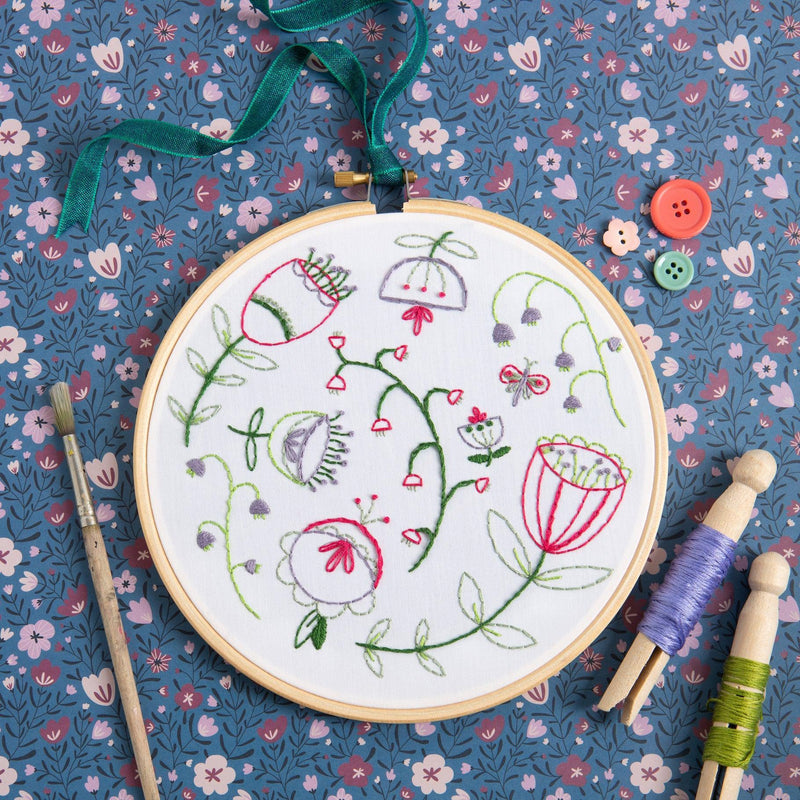 Folk Blossom Embroidery Kit-Embroidery-Hawthorn Handmade-Acorns & Twigs