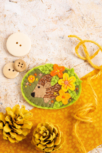 Hedgehog Felt Craft Kit (Brooch)-Felt Craft-Hawthorn Handmade-Acorns & Twigs