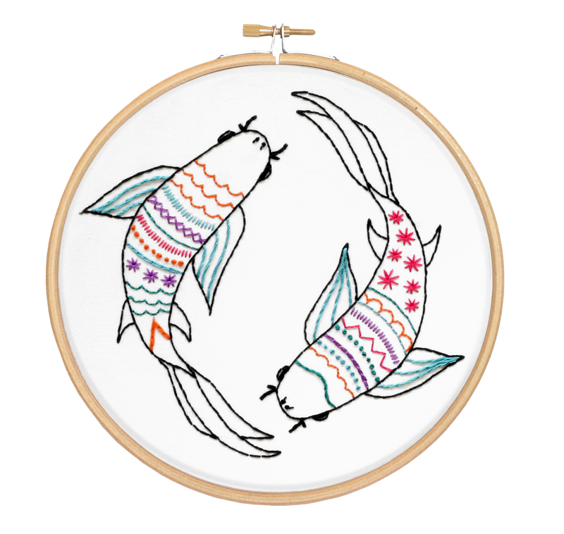 Koi Carp Embroidery Kit-Embroidery-Hawthorn Handmade-Acorns & Twigs