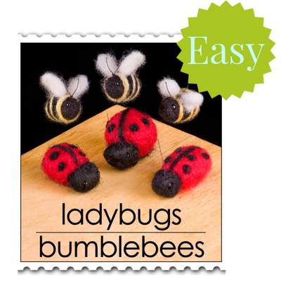 Ladybugs & Bumblebees Needle Felting Kit - Starter Kit-Needle Felting-WoolPets-Acorns & Twigs