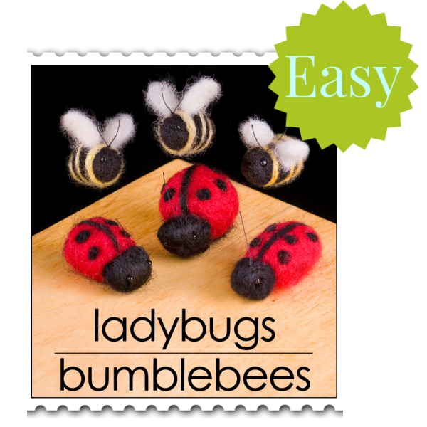 Ladybugs & Bumblebees Needle Felting Kit - Starter Kit-Needle Felting-WoolPets-Acorns & Twigs