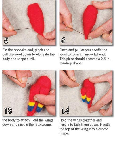 Macaw Felting Kit - Bird Pin-Needle Felting-WoolPets-Acorns & Twigs