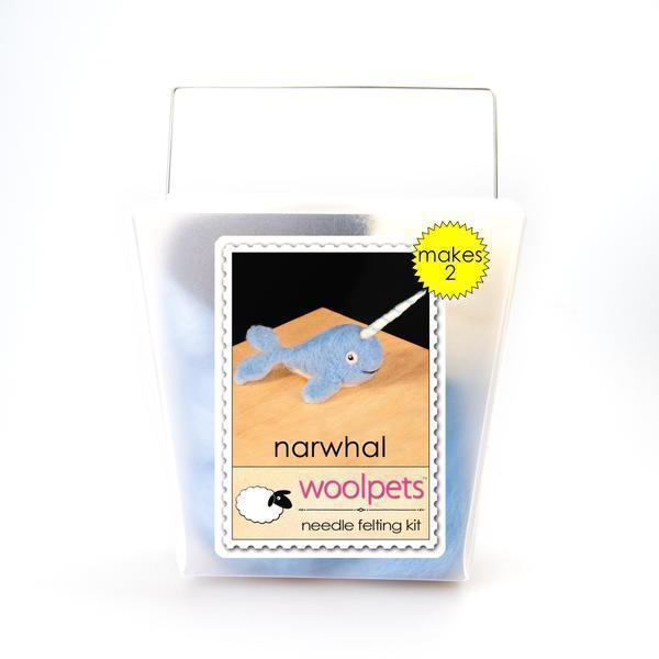 Narwhal Needle Felting Kit - EASY-Needle Felting-WoolPets-Acorns & Twigs