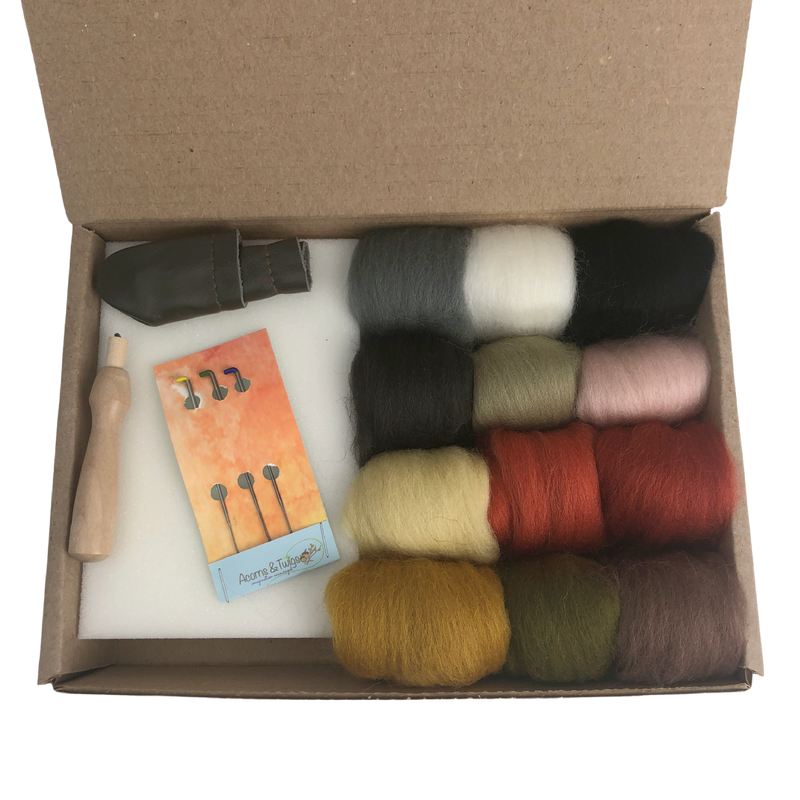 Needle Felting Beginner Kit - Small-Needle Felting-Acorns & Twigs-Acorns & Twigs