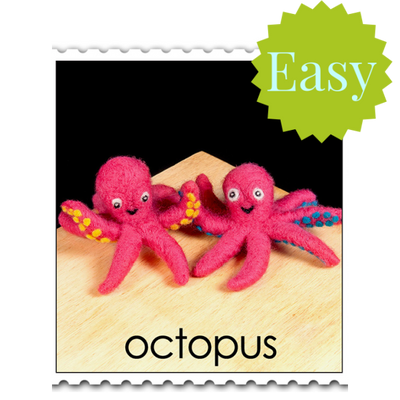 Octopus Needle Felting Kit - EASY-Needle Felting-WoolPets-Acorns & Twigs