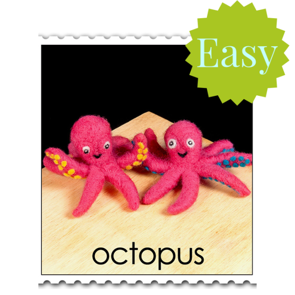 Octopus Needle Felting Kit - EASY-Needle Felting-WoolPets-Acorns & Twigs