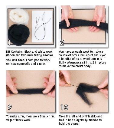 Orca Needle Felting Kit - EASY-Needle Felting-WoolPets-Acorns & Twigs