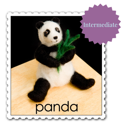 Panda Needle Felting Kit - Intermediate-Needle Felting-WoolPets-Acorns & Twigs