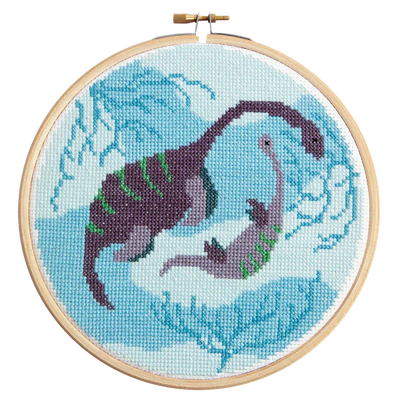 Plesiosaurus Cross Stitch Kit-Cross Stitch-Hawthorn Handmade-Acorns & Twigs