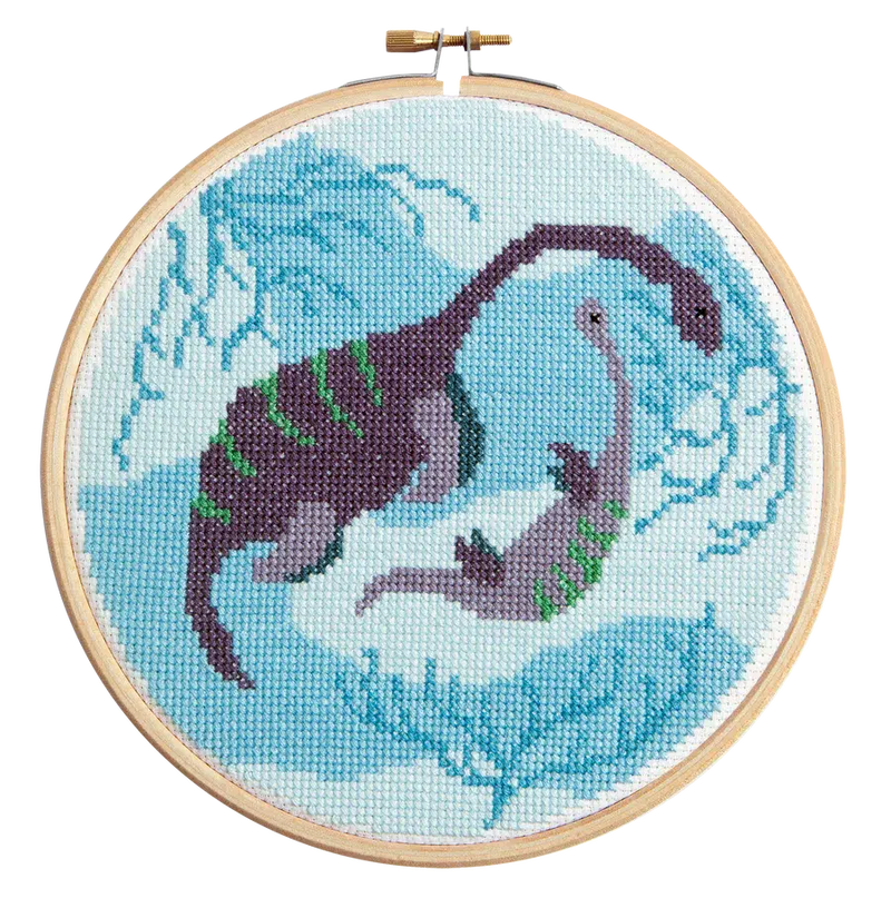 Plesiosaurus Cross Stitch Kit-Cross Stitch-Hawthorn Handmade-Acorns & Twigs