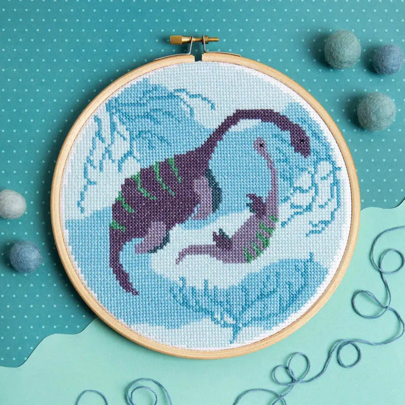 Plesiosaurus Cross Stitch Kit-Cross Stitch-Hawthorn Handmade-Acorns & Twigs