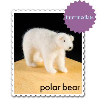 Polar Bear Needle Felting Kit - Intermediate-Needle Felting-WoolPets-Acorns & Twigs