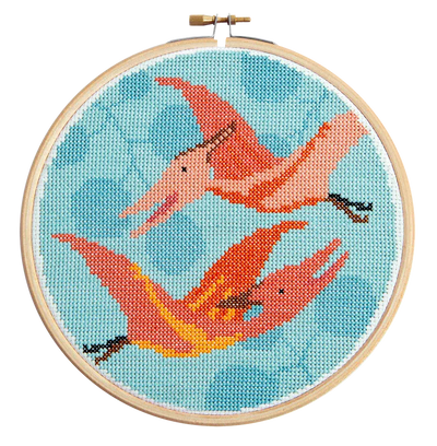 Pterodactyl Cross Stitch Kit-Cross Stitch-Hawthorn Handmade-Acorns & Twigs