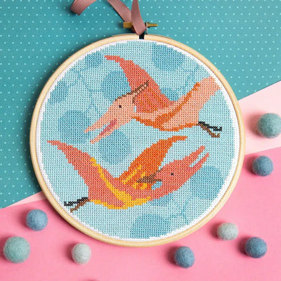 Pterodactyl Cross Stitch Kit-Cross Stitch-Hawthorn Handmade-Acorns & Twigs