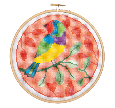 Rainbow Finch Cross Stitch Kit-Cross Stitch-Hawthorn Handmade-Acorns & Twigs