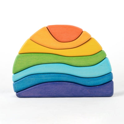 Rainbow Stacker, 7pieces-Wooden blocks-PoppyBabyCo-Acorns & Twigs