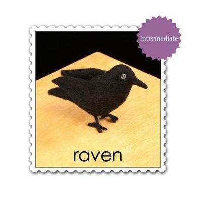 Raven Needle Felting Kit - INTERMEDIATE-Needle Felting-WoolPets-Acorns & Twigs