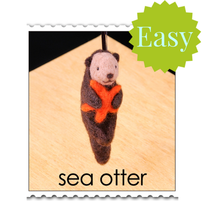 Sea Otter Needle Felting Kit - EASY-Needle Felting-WoolPets-Acorns & Twigs