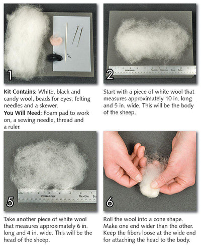 Sheep Needle Felting Kit - Intermediate-Needle Felting-WoolPets-Acorns & Twigs