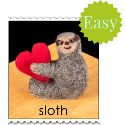 Sloth Needle Felting Kit - EASY-Needle Felting-WoolPets-Acorns & Twigs