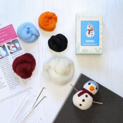 Snowman Mini Needle Felting Kit-Needle Felting-Hawthorn Handmade-Acorns & Twigs