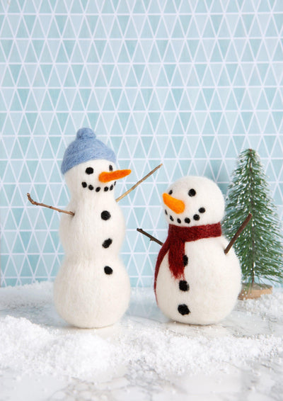 Snowmen Needle Felting Kit-Needle Felting-Hawthorn Handmade-Acorns & Twigs