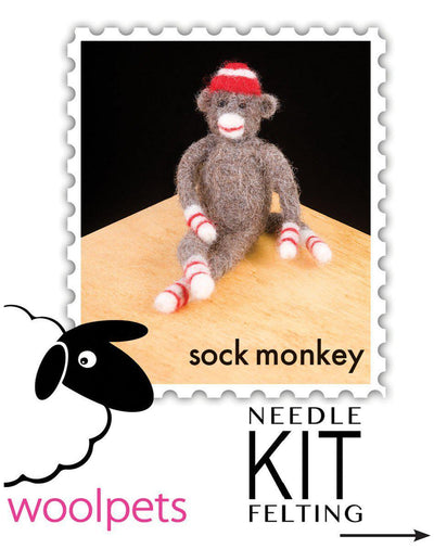 Sock Monkey Needle Felting Kit - Intermediate-Needle Felting-WoolPets-Acorns & Twigs