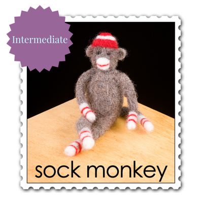 Sock Monkey Needle Felting Kit - Intermediate-Needle Felting-WoolPets-Acorns & Twigs