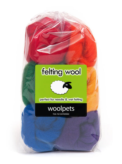 Spring Corriedale Wool Roving - 6 Pack Assorted-Pre-Packaged Wool Sets-WoolPets-Acorns & Twigs