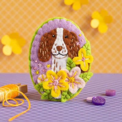 Springer Spaniel Felt Craft Brooch Kit-Felt Craft-Hawthorn Handmade-Acorns & Twigs