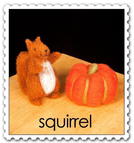 Squirrel Felting Kit - Starter Kit-Needle Felting-WoolPets-Acorns & Twigs