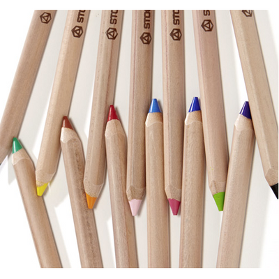 Stockmar Colored Pencils Triangular Assortment 12+1-Colored Pencils-Stockmar-Acorns & Twigs