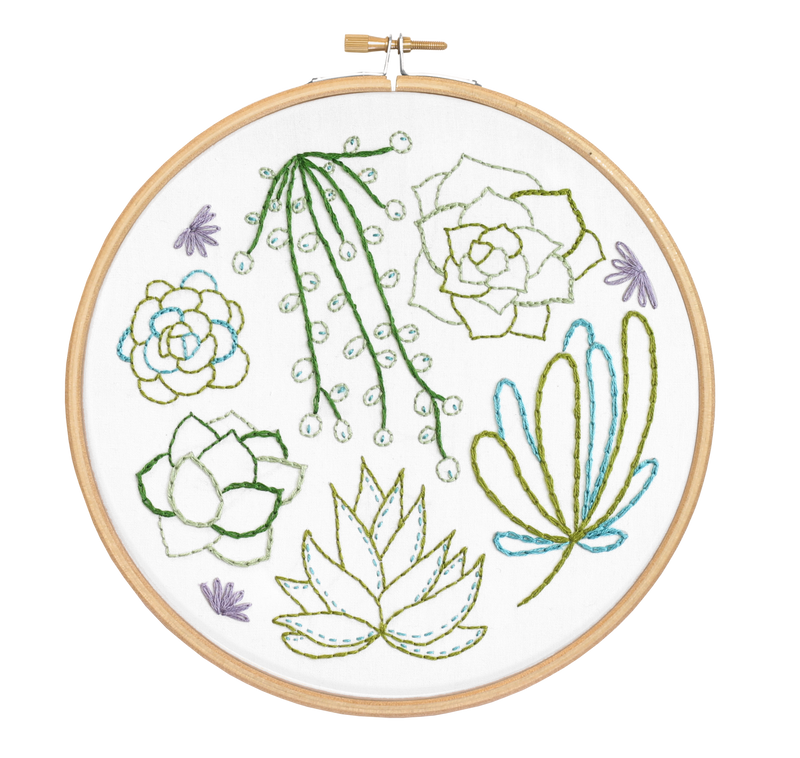 Succulents Embroidery Kit-Embroidery-Hawthorn Handmade-Acorns & Twigs