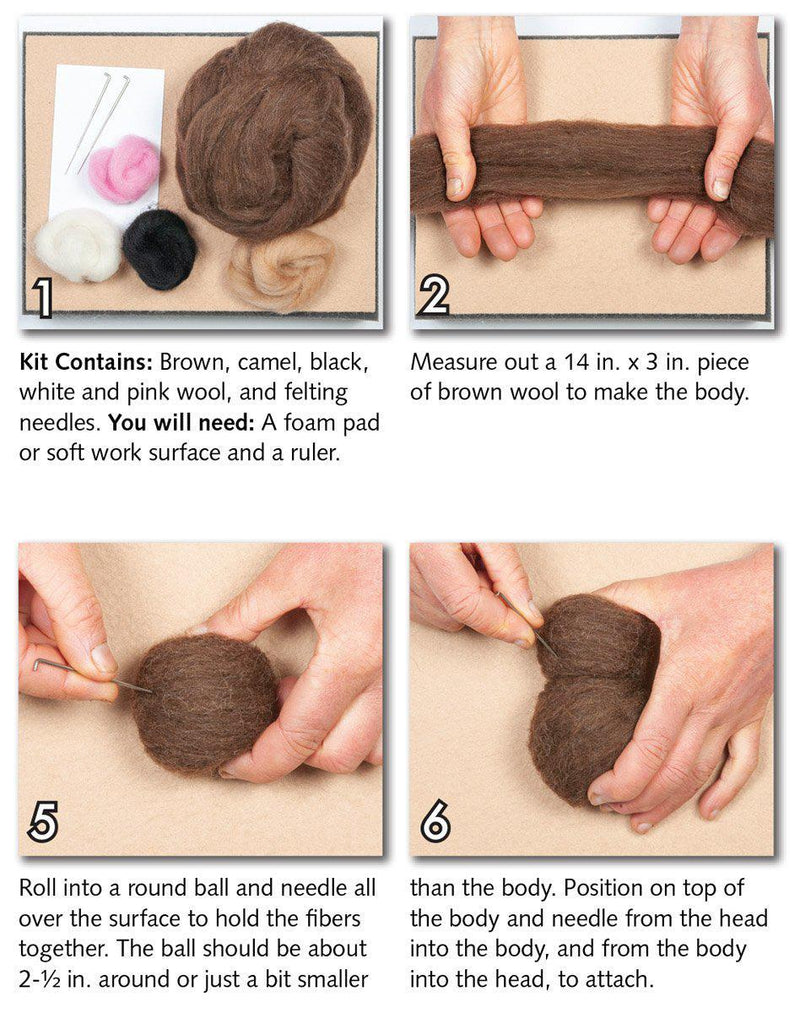 Teddy Bear Special Edition Needle Felting Kit - Intermediate-Needle Felting-WoolPets-Acorns & Twigs