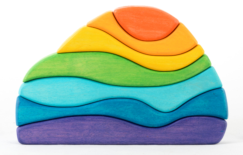 Waves Rainbow Stacker-Wooden blocks-PoppyBabyCo-Acorns & Twigs