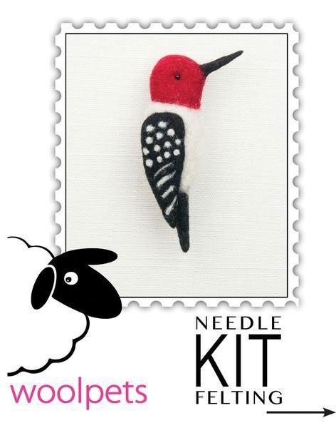 Woodpecker Felting Kit - Bird Pin-Needle Felting-WoolPets-Acorns & Twigs